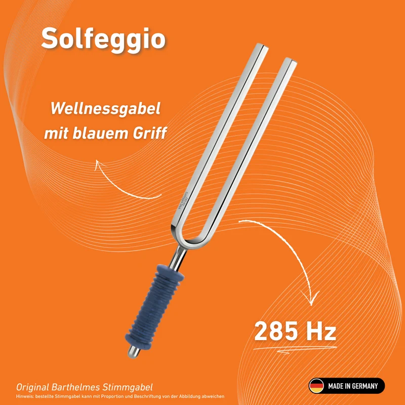 Original Barthelmes Stimmgabel Solfeggio Wellness mit blauem Griff 285 Hz | Art.-Nr. 220157