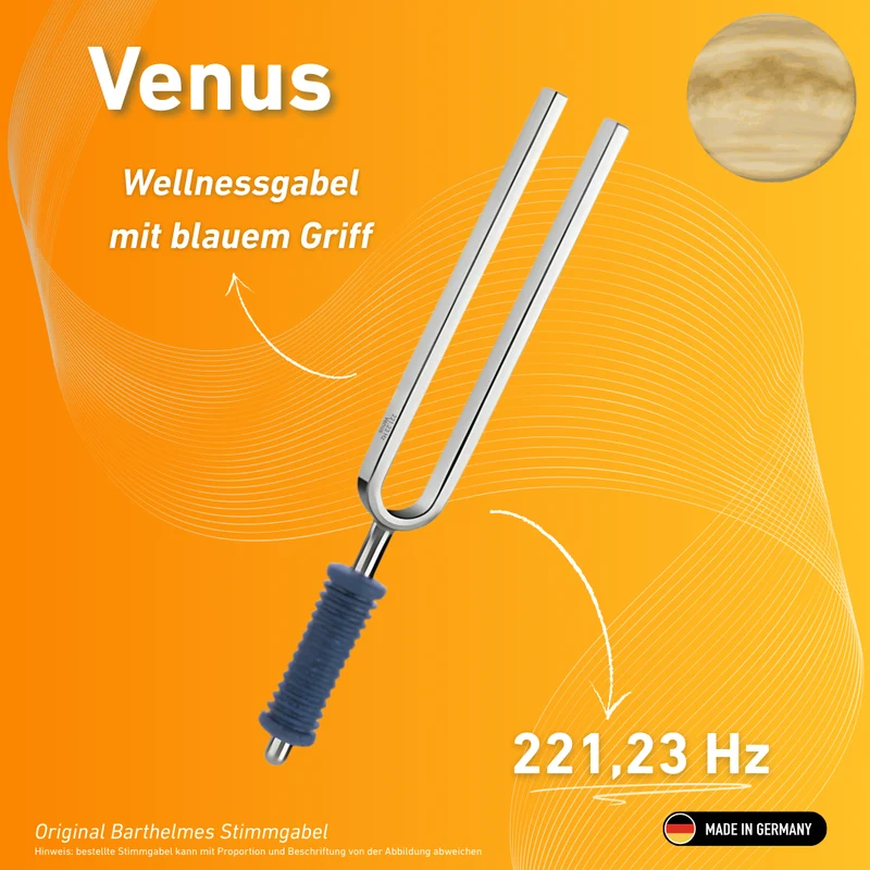 Original Barthelmes Stimmgabel Venus Wellness mit blauem Griff 221,23 Hz | Art.-Nr. 220139