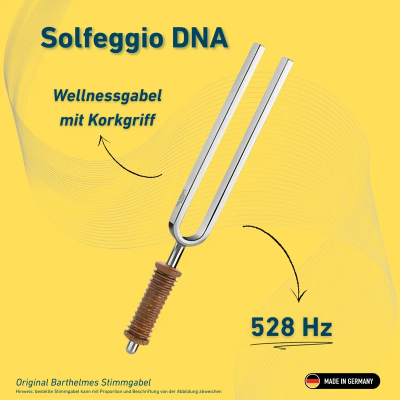 Stimmgabel Solfeggio DNA Wellness mit Korkgriff 528 HZ | Art.-Nr. 220172