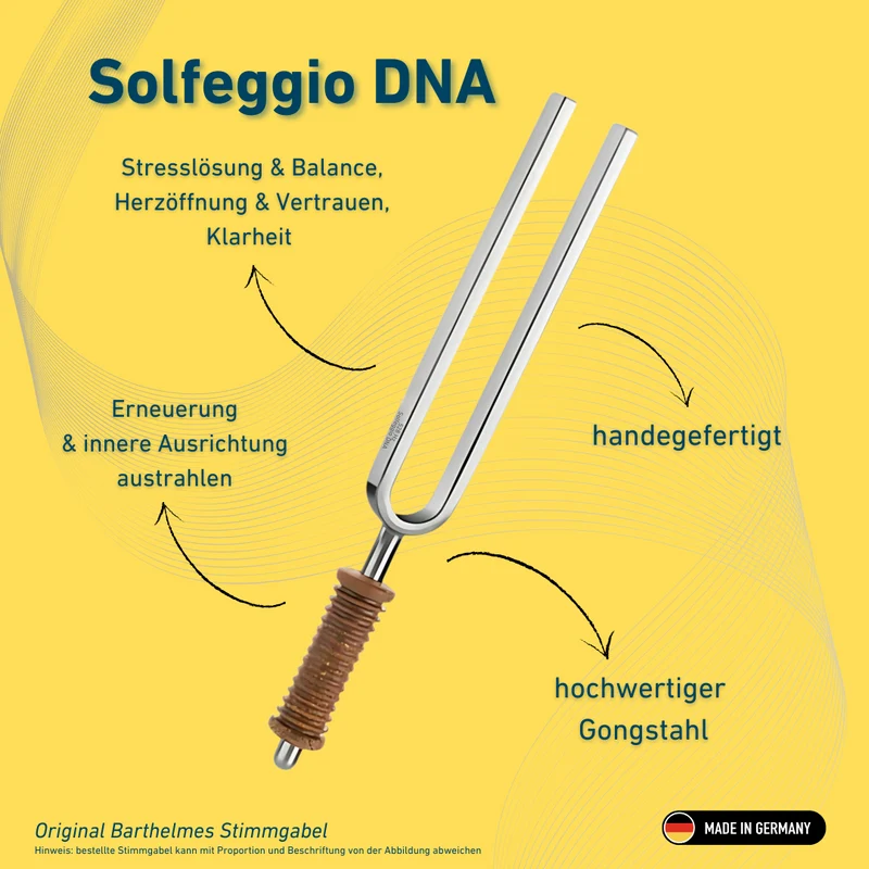 Stimmgabel Solfeggio DNA Wellness mit Korkgriff 528 HZ | Art.-Nr. 220172