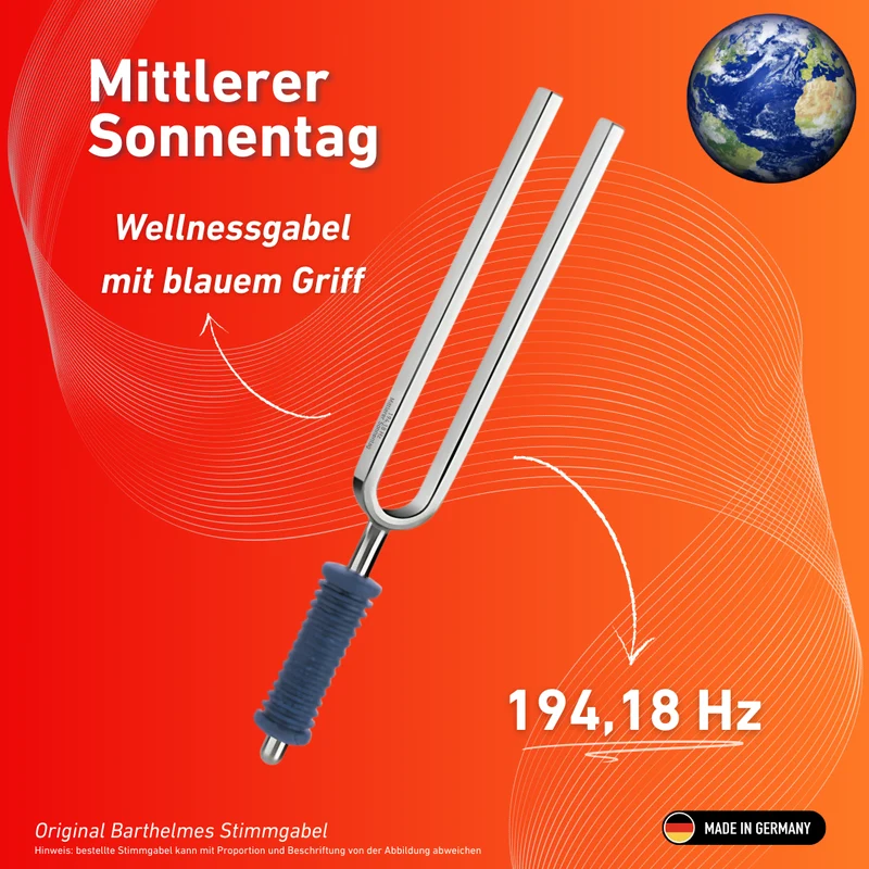 Original Barthelmes Stimmgabel Mittlerer Sonnentag Wellness mit blauem Griff 194,18 Hz | Art.-Nr. 220134