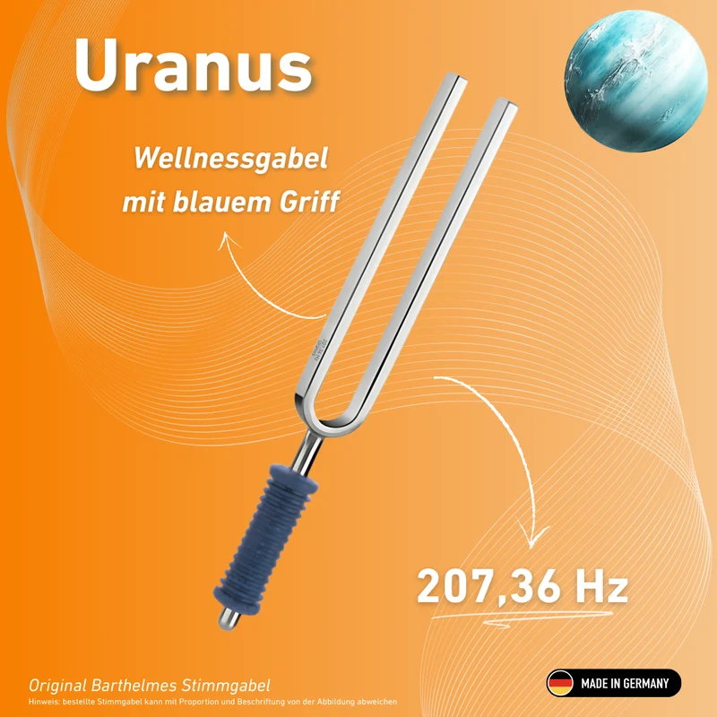 Original Barthelmes Stimmgabel Uranus Wellness mit blauem Griff 207,36 HZ | Art.-Nr. 220136