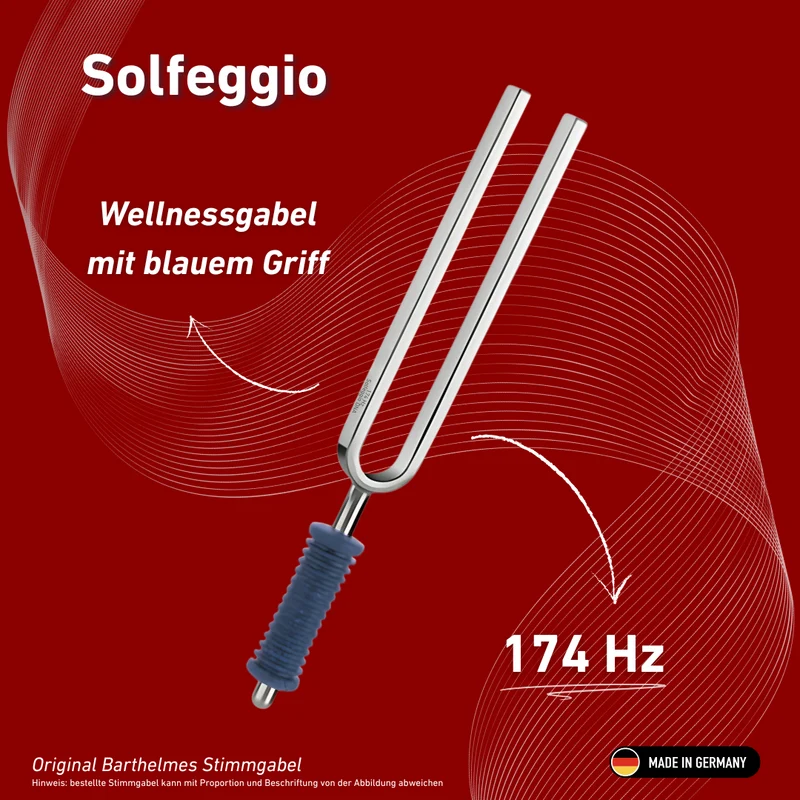 Original Barthelmes Stimmgabel Solfeggio Wellness mit blauem Griff 174 Hz | Art.-Nr. 220156