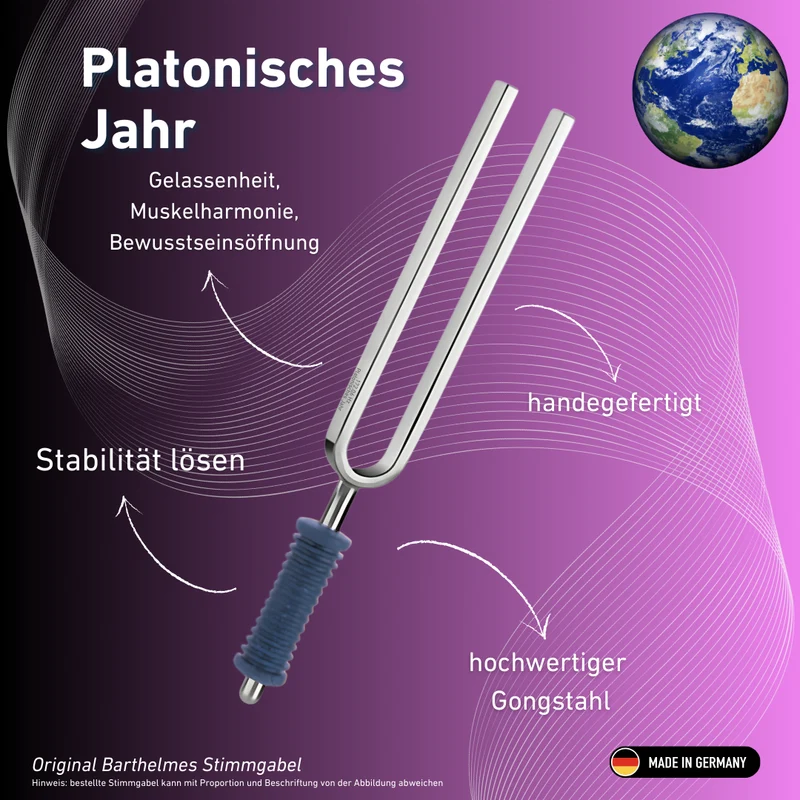 Original Barthelmes Stimmgabel Platonisches Jahr Wellness mit blauem Griff 172,06 Hz | Art.-Nr. 220129