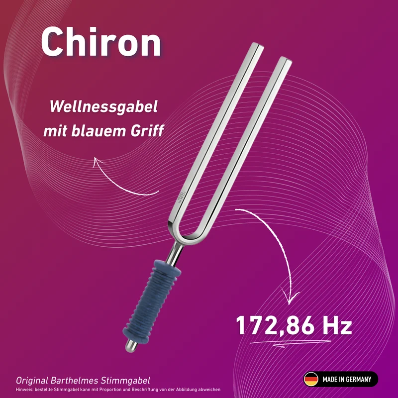Original Barthelmes Stimmgabel Chiron Wellness mit blauem Griff 172,86 Hz | Art.-Nr. 220129