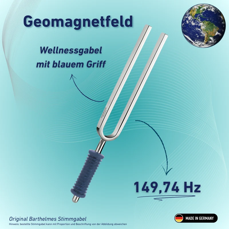 Original Barthelmes Stimmgabel Geomagnetfeld Wellness mit blauem Griff 149,74 Hz | Art.-Nr. 220123