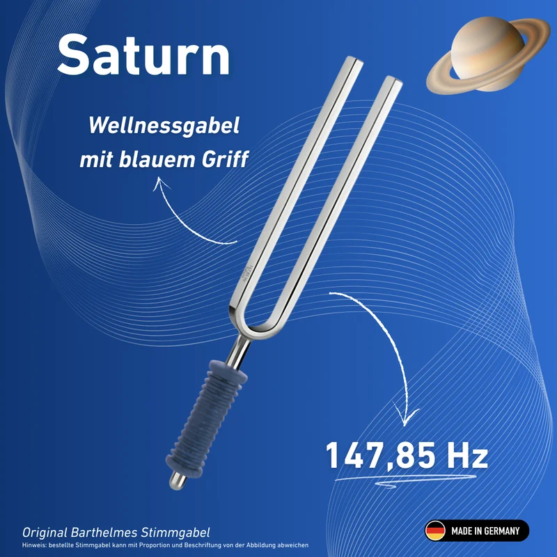 Original Barthelmes Stimmgabel Saturn Wellness mit blauem Griff 147,85 Hz | Art.-Nr. 220122
