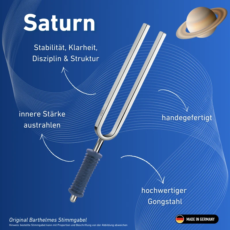 Original Barthelmes Stimmgabel Saturn Wellness mit blauem Griff 147,85 Hz | Art.-Nr. 220122