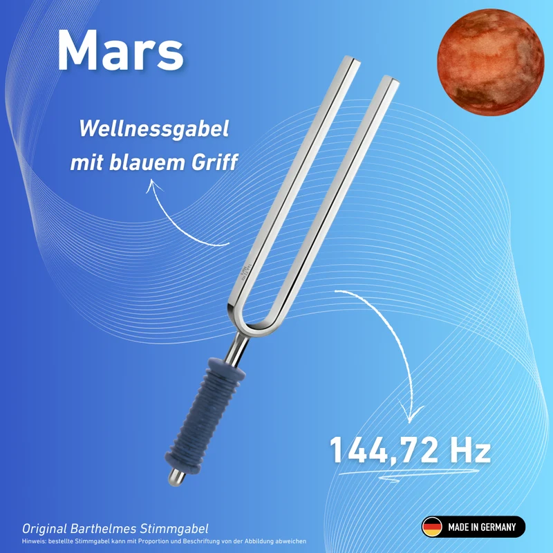 Original Barthelmes Stimmgabel Typ Wellness mit blauem Griff Mars 144,72 Hz | Art.-Nr. 220121