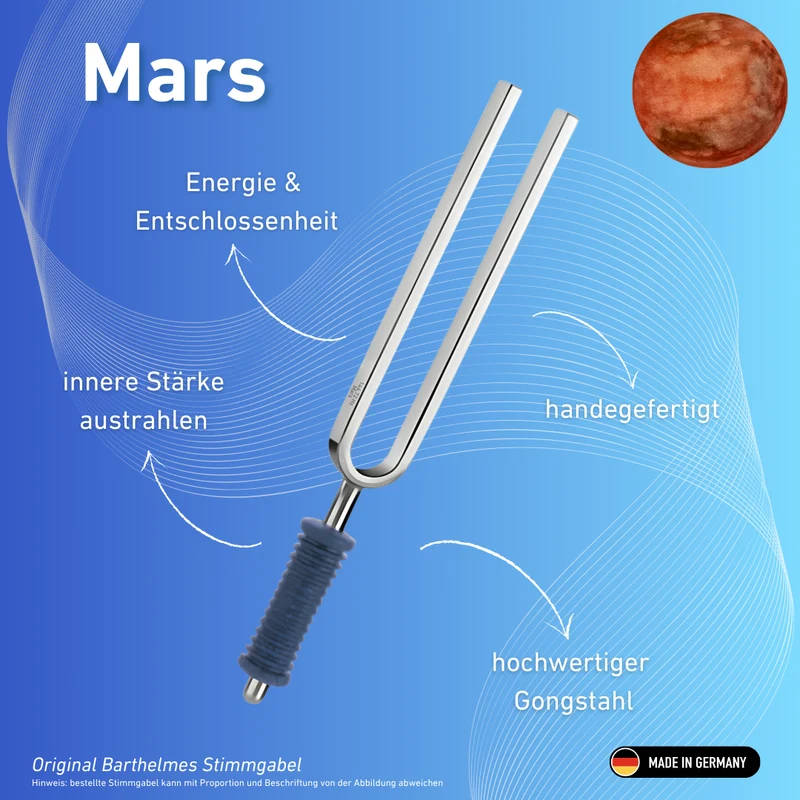 Original Barthelmes Stimmgabel Typ Wellness mit blauem Griff Mars 144,72 Hz | Art.-Nr. 220121
