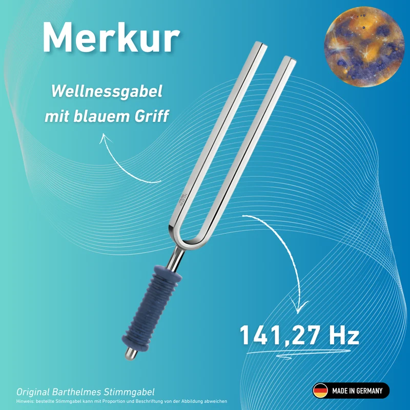 Original Barthelmes Stimmgabel Merkur Wellness mit blauem Griff 141,27 Hz | Art.-Nr. 220120