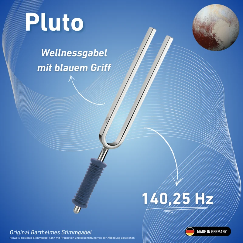 Original Barthelmes Stimmgabel Pluto Wellness mit blauem Griff 140,25 Hz | Art.-Nr. 220119