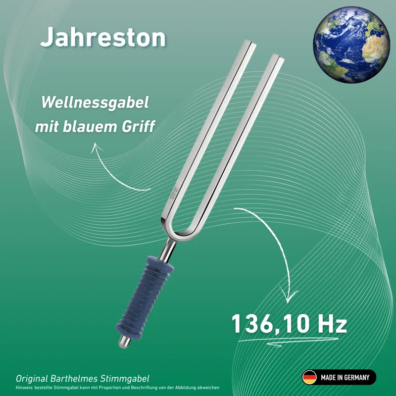 Original Barthelmes Stimmgabel Jahreston OM Wellness mit blauem Griff 136,10 Hz | Art.-Nr. 220118