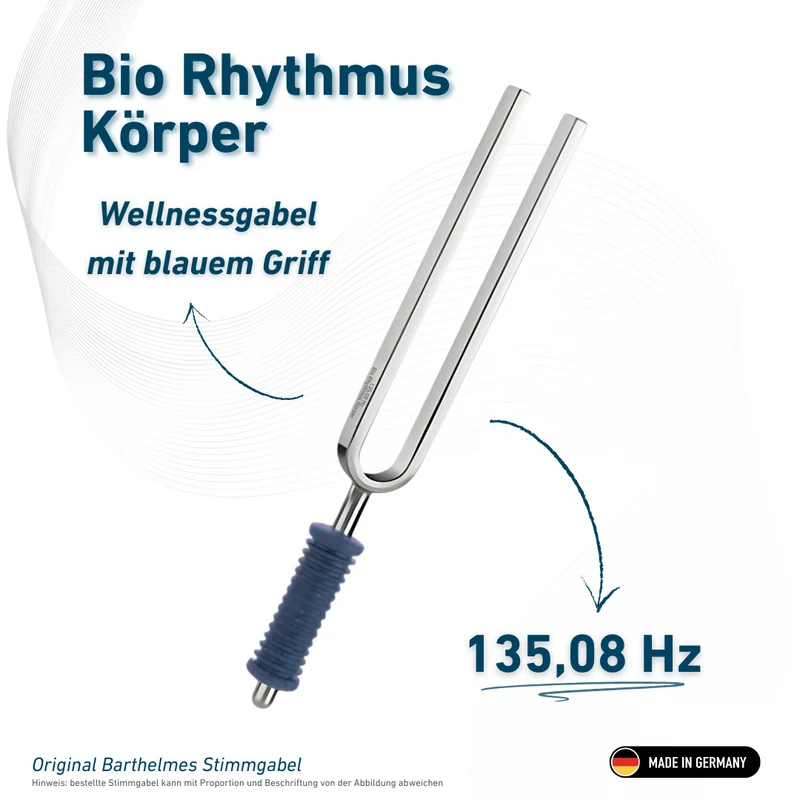 Original Barthelmes Stimmgabel Bio Rhythmus Körper Wellness mit blauem Griff 135,08 HZ | Art.-Nr. 220117