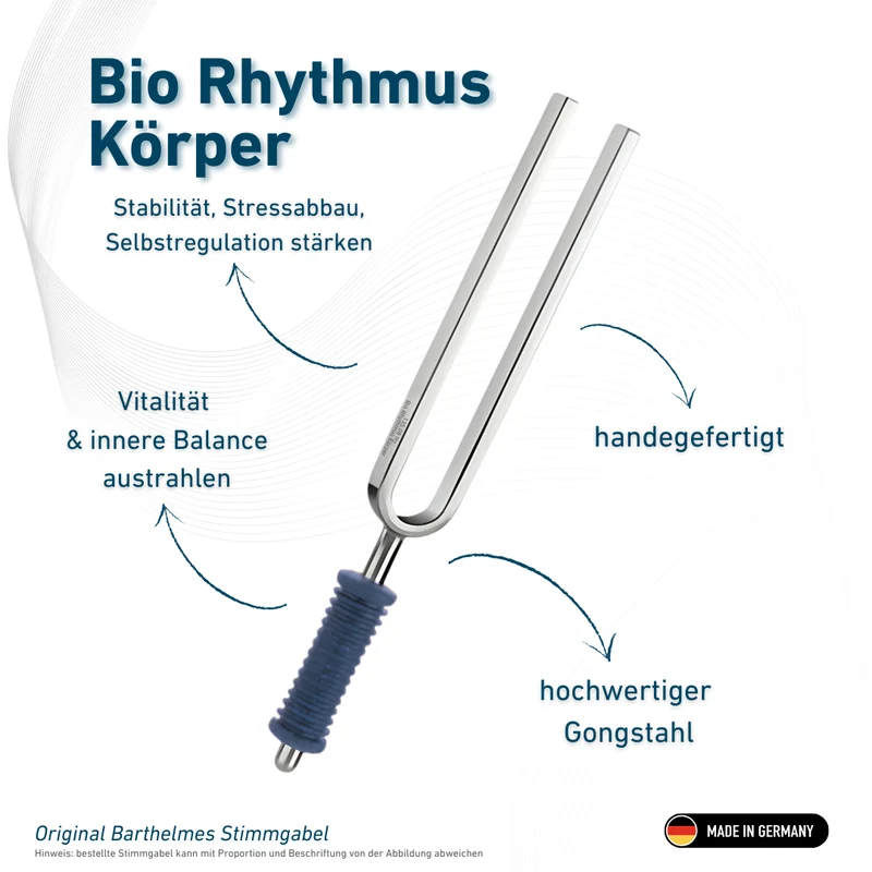 Original Barthelmes Stimmgabel Bio Rhythmus Körper Wellness mit blauem Griff 135,08 HZ | Art.-Nr. 220117