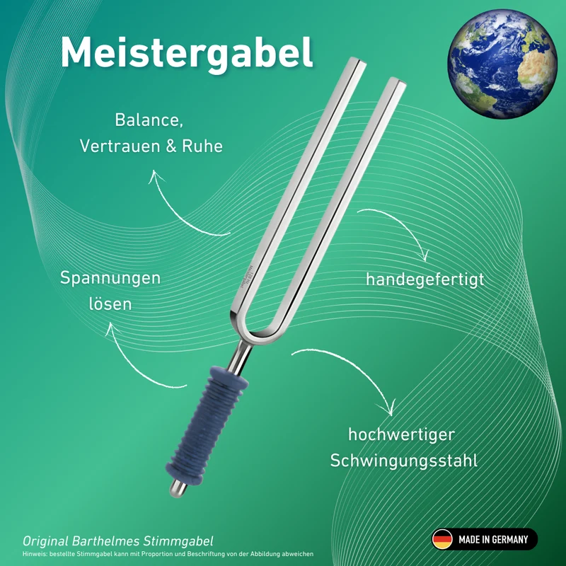 Original Barthelmes Stimmgabel Meistergabel Wellness mit blauem Griff 128 Hz | Art.-Nr. 220116