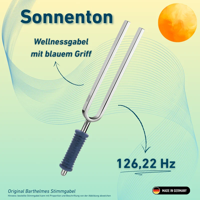 Original Barthelmes Stimmgabel Sonnenton Wellness mit blauem Griff 126,22 Hz | Art.-Nr. 220115
