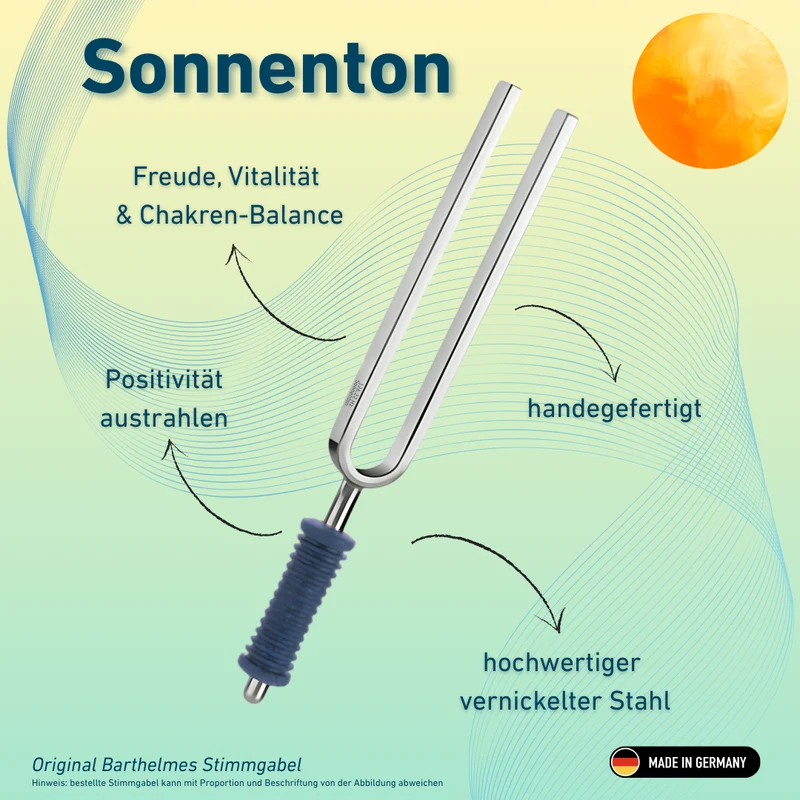 Original Barthelmes Stimmgabel Sonnenton Wellness mit blauem Griff 126,22 Hz | Art.-Nr. 220115