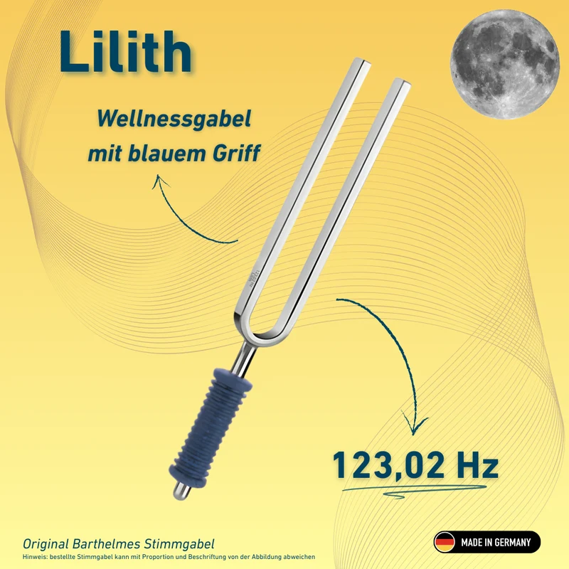 Original Barthelmes Stimmgabel Lilith Wellness mit blauem Griff 123,02 Hz | Art.-Nr. 220114