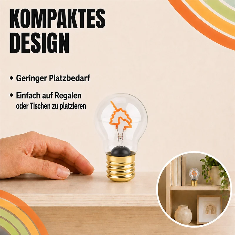 LIVMORE LED-Dekoleuchte in Glühbirnenform mit Kussmundmotiv, USB-C-aufladbar, 6,5x12cm, Rot