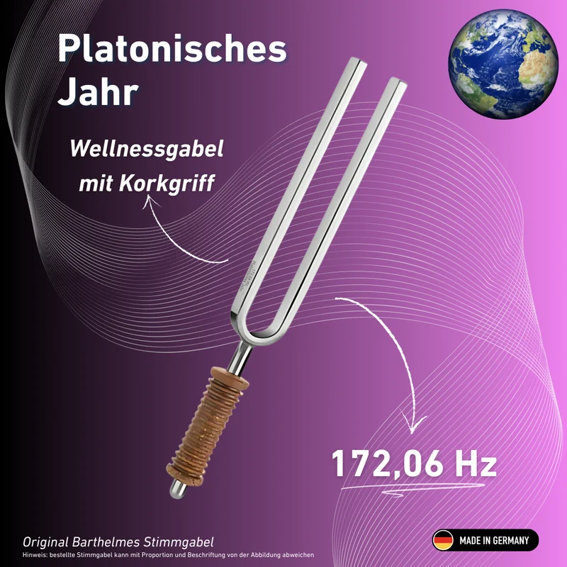 Stimmgabel Platonisches Jahr Wellness mit Korkgriff 172,06 Hz | Art.-Nr. 220037