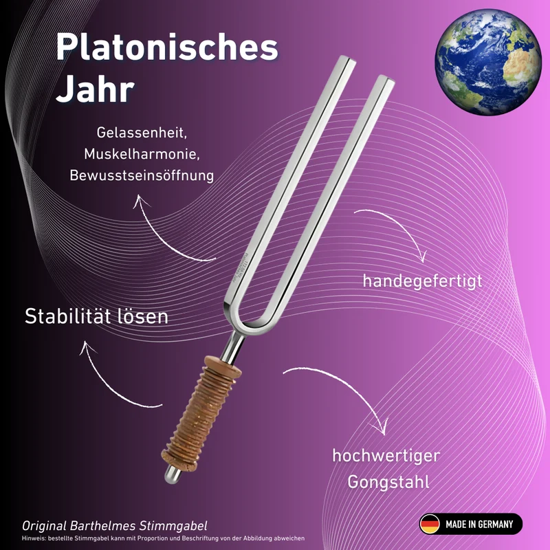 Stimmgabel Platonisches Jahr Wellness mit Korkgriff 172,06 Hz | Art.-Nr. 220037