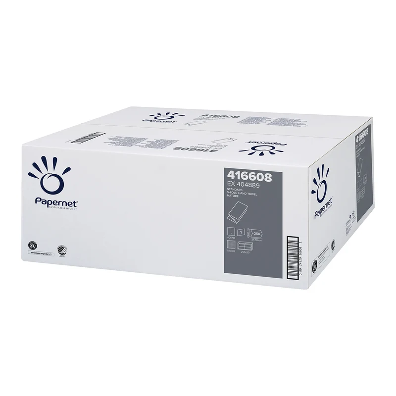 Papernet V-Falz Falthandtücher COD. 416608, 1lagig, V-Falzung, 24,5 x 23 cm, natur 5000 Blatt