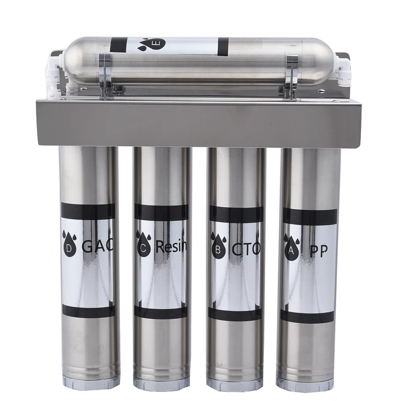 5-stufiger Wasserreiniger mit PP-, CTO-, Harz-, GAC-, UF- und PP-Baumwoll-Filtern