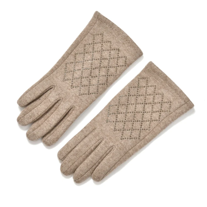 LA MAREY - 2er-Set Elegante Kaschmir Mützen und Handschuhen mit Mikroplüsch Futter, Marineblau