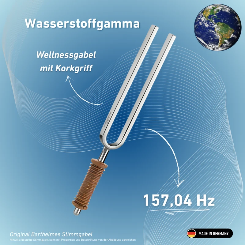 Stimmgabel Wasserstoffgamma Wellness mit Korkgriff 157,04 Hz | Art.-Nr. 220029