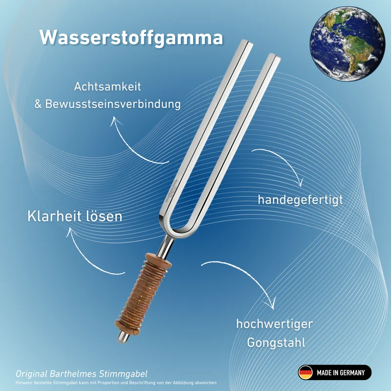 Stimmgabel Wasserstoffgamma Wellness mit Korkgriff 157,04 Hz | Art.-Nr. 220029