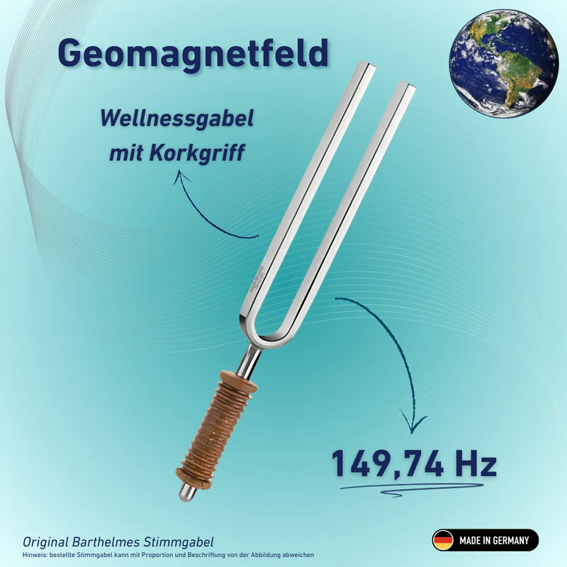 Stimmgabel Geomagnetfeld Wellness mit Korkgriff 149,74 Hz | Art.-Nr. 220025