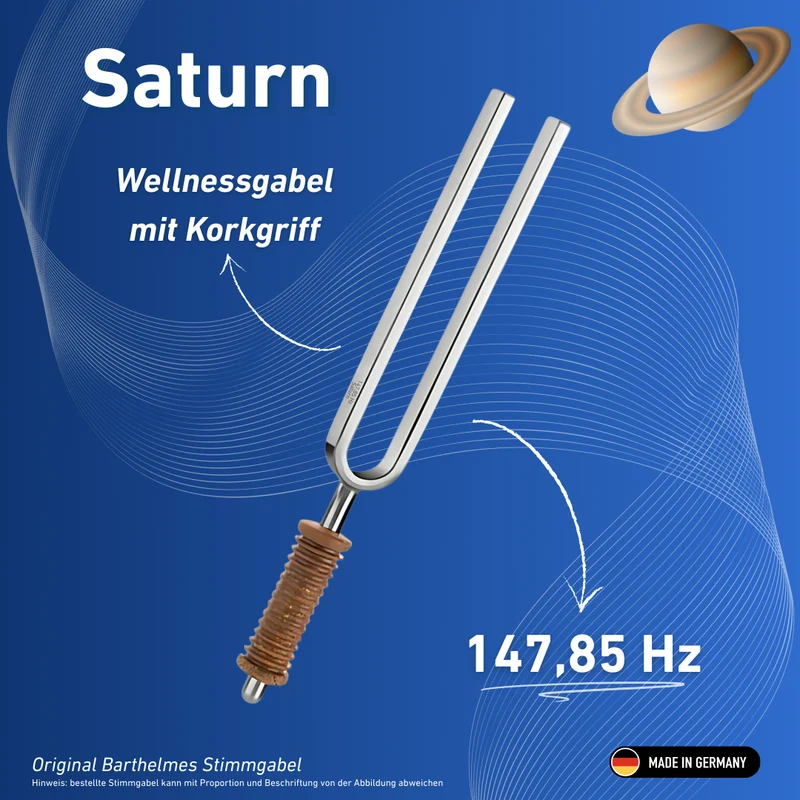 Stimmgabel Saturn Wellness mit Korkgriff 147,85 Hz | Art.-Nr. 220023