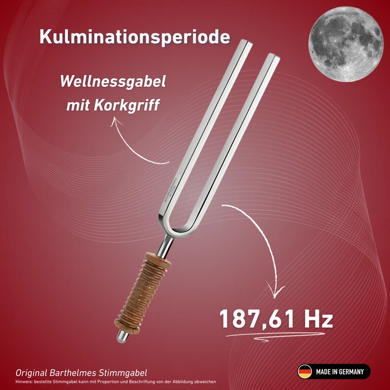 Stimmgabel Kulminationsperiode Wellness mit Korkgriff 187,61 Hz | Art.-Nr. 220043