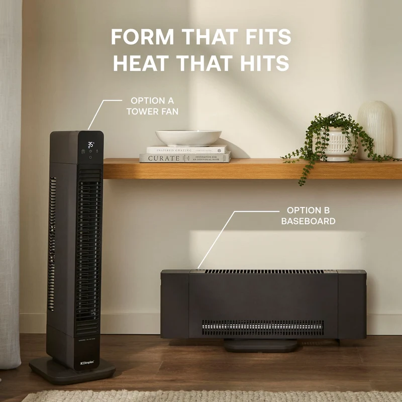 Dimplex ThermaFlex 2-in-1 Baseboard and Tower Fan Heater 2200 Watts