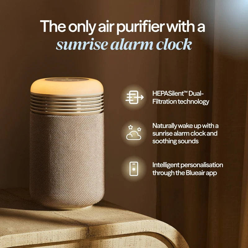 Blueair Mini Restful™ Sunrise Clock Air Purifier With HEPASilent™ Technology