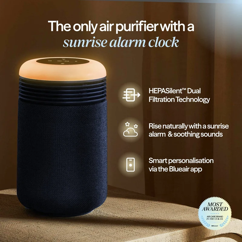 Blueair Mini Restful™ Sunrise Clock Air Purifier With HEPASilent™ Technology