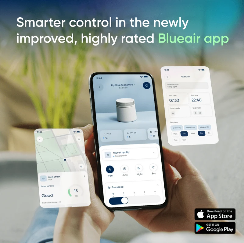 Blueair Blue Signature™ Large Dark Air Purifier With HEPASilent™ Technology