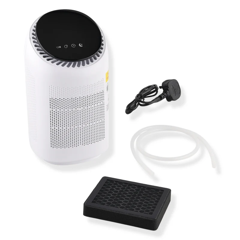LIVMORE 2-in-1-Luftreiniger und Luftentfeuchter mit HEPA-Filter und Ersatzfilter, 0,7-L-Tank, für Räume bis 25 m2, Weiß