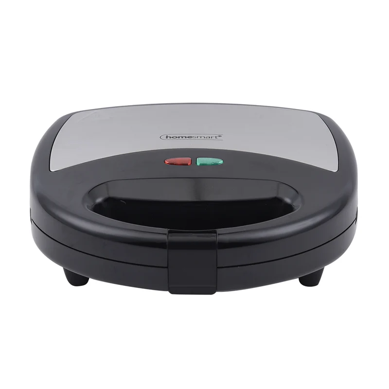 HOMESMART - tragbarer Sandwichmaker mit 3 austauschbaren Einsätzen, Größe 24x23x9 cm, Schwarz