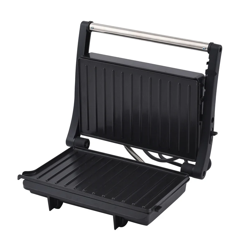 HOMESMART - 2 Scheiben-Kontaktgrill mit Antihaftbeschichtung, Größe 17,5x22,5x9,5 cm, Schwarz