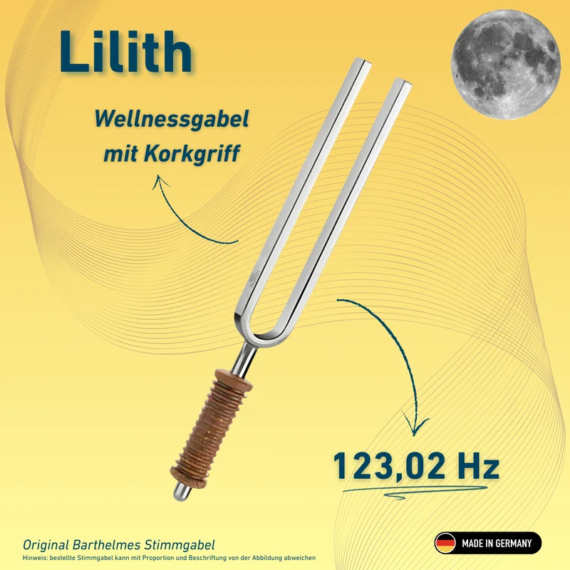 Stimmgabel Lilith Wellness mit Korkgriff 123,02 Hz | Art.-Nr. 220007