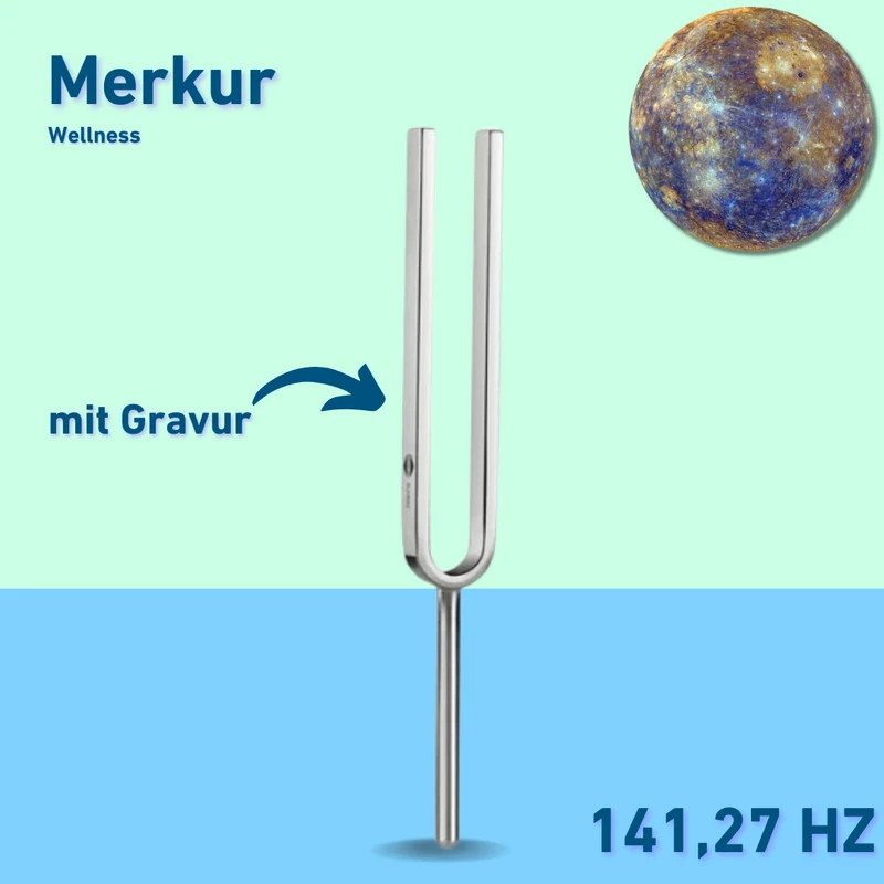 Gravur: Stimmgabel Merkur Wellness 141,27 Hz | Art.-Nr. 220016 + Gravur