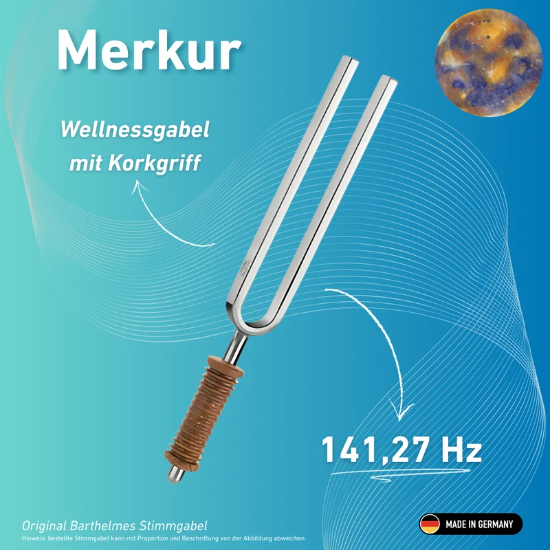 Stimmgabel Merkur Wellness mit Korkgriff 141,27 Hz | Art.-Nr. 220019
