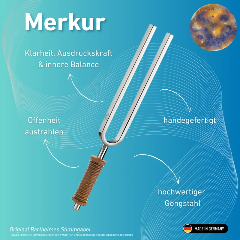 Stimmgabel Merkur Wellness mit Korkgriff 141,27 Hz | Art.-Nr. 220019