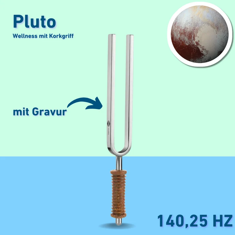 Gravur: Stimmgabel Pluto Wellness mit Korkgriff 140,25 Hz | Art.-Nr. KO 220016 + Gravur