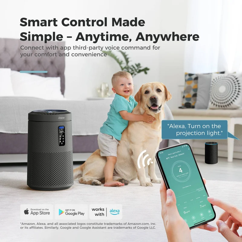 AROEVE Air Purifiers | MK09W (Space Grey)