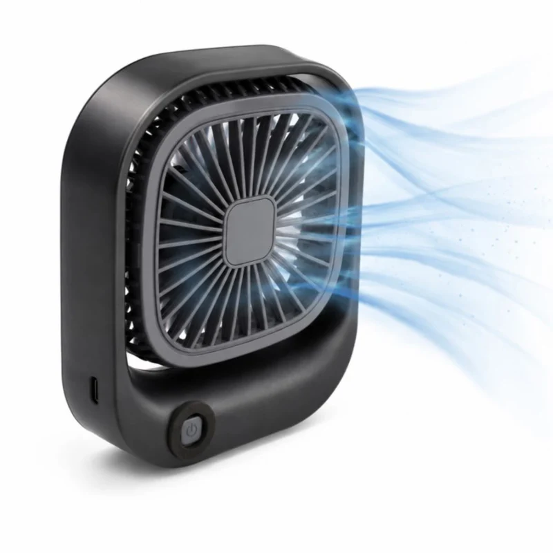 SILVERGEAR Tragbarer Mini-Tischventilator mit kompaktem Design, Schwarz
