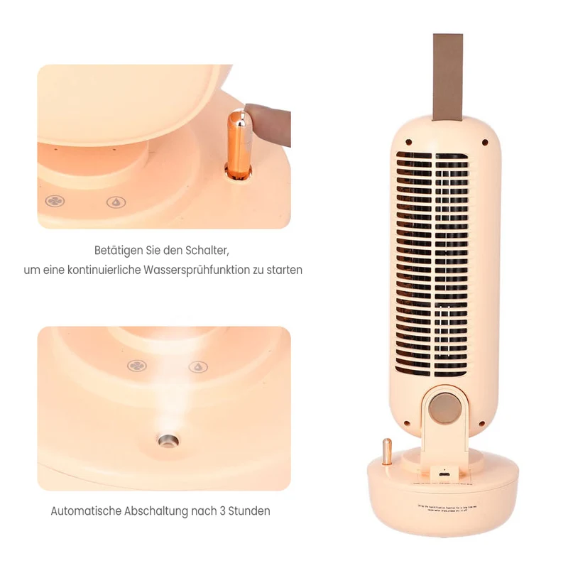 2 in 1: Ventilator mit Ionizer und abnehmbarer HEPA Filter, 3 Geschwindigkeiten, Weiß
