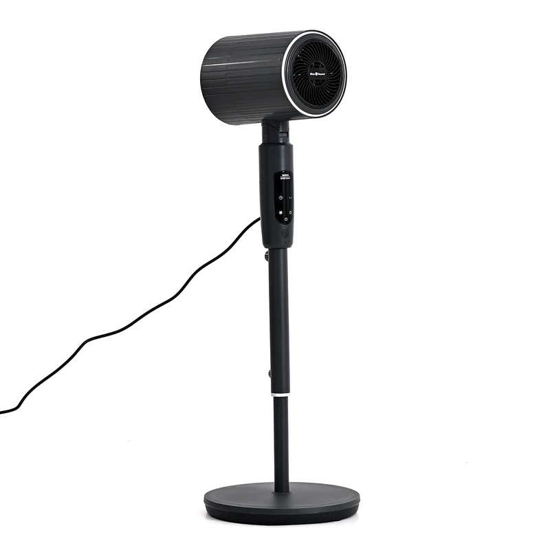 LIVMORE 2-in-1 Turmventilator mit Heizfunktion, Fernbedienung, LCD-Display, 12-Stunden-Timer, oszillierend, höhenverstellbar, Carbongrau